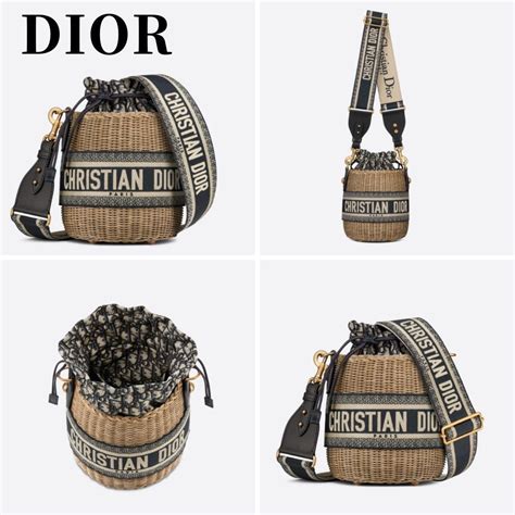 dior wicker bucket bag price|christian dior wicker bag.